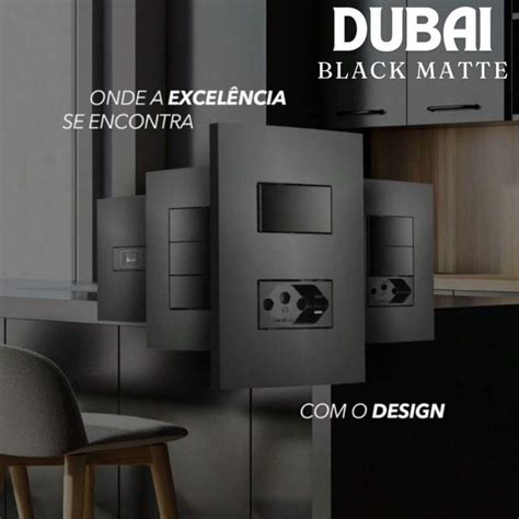 INTERRUPTOR SIMPLES COM TOMADA 10A/20A CONJUNTO 4X2 DUBAI BLACK MATTE ...
