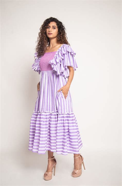 Iris Smokey Ruffle Maxi Dress – Jorasa India
