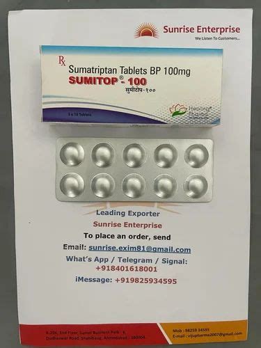 Image result for Sumatriptan 100Mg Tablets