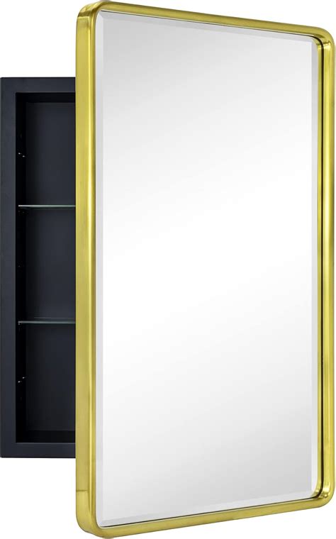 Buy TEHOME Farmhouse Brushed Gold Metal Framed Recessed Bathroom ...
