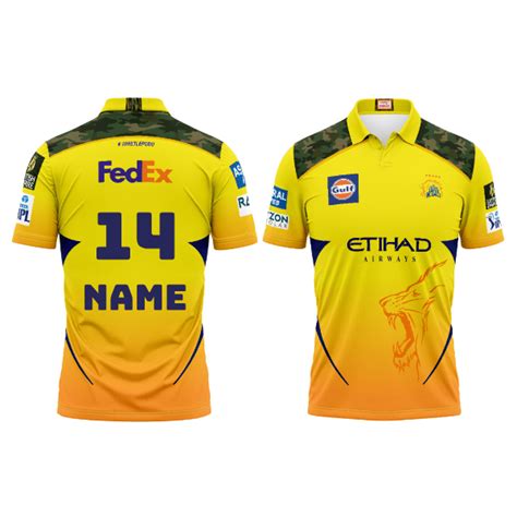 Next Print Customised Ipl Chennai Super Kings Polo Collar Half Sleeves