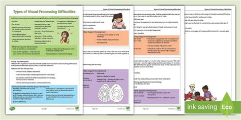 Types of Visual Processing Difficulties Overview