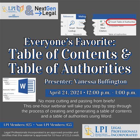 How to create and create tables and authorities using Word | Legal ...