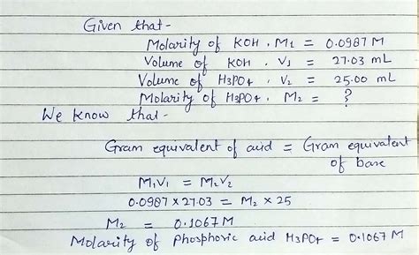 [Solved] Consider the following reaction: H3PO4 + 3 KOH -- K3PO4 + 3 H20 A... | Course Hero