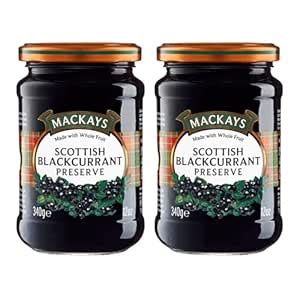 Mackays Scottish Blackcurrant Preserve Jam 340g (Pack of 2)| Imported ...