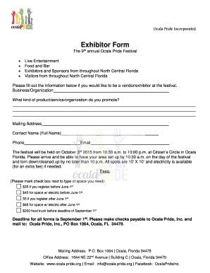 Fillable Online ocala-pride Exhibitor Form - Ocala Pride Inc - ocala ...