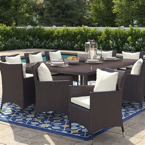 Freeport Park® Elswick 11 Piece Outdoor Patio Dining Set with Cushions ...