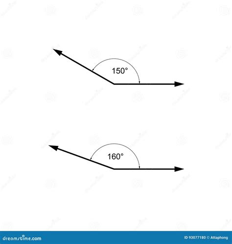 Angles. 45, 90, 120 Degrees Angles Angles Icons Of White Background ...