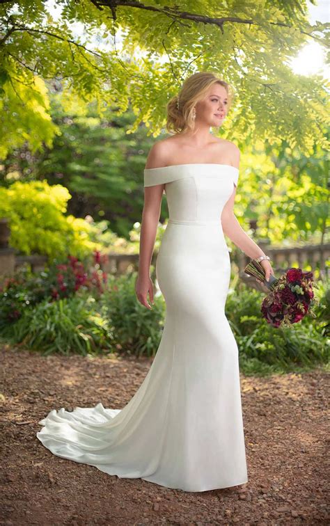 Simple Sheath Bridal Gown - Essense of Australia Wedding Dresses