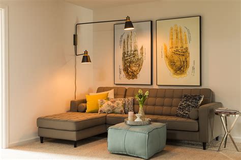 Modern Living Room with Framed Wall Pictures with Floor Lamp – House ...