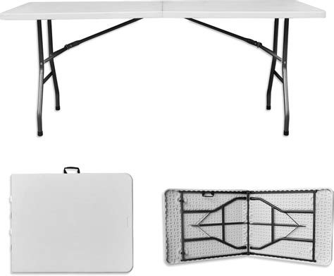 Amazon.com: WHOMASS 6FT Folding Table White, Heavy Duty HDPE 6 Foot ...