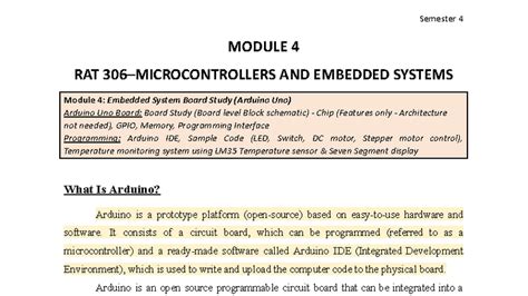 MES 4: Study Notes on Arduino Uno and Embedded Systems - Studocu