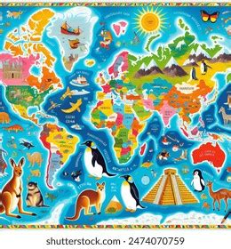 World Map Clear Image for Kids 的图像结果