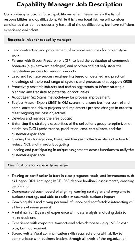 Image result for Capability Development Job Description