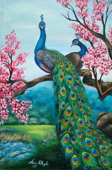 Peacock painting – Artofit