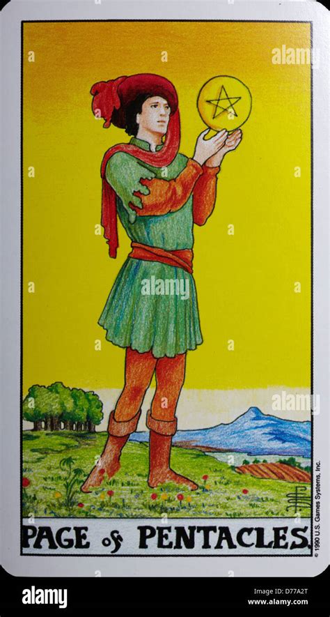 Tarot page of pentacles tarot card page of pentacles hi-res stock ...