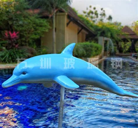 玻璃钢景观海豚雕塑装饰广州景区环境-方圳雕塑厂