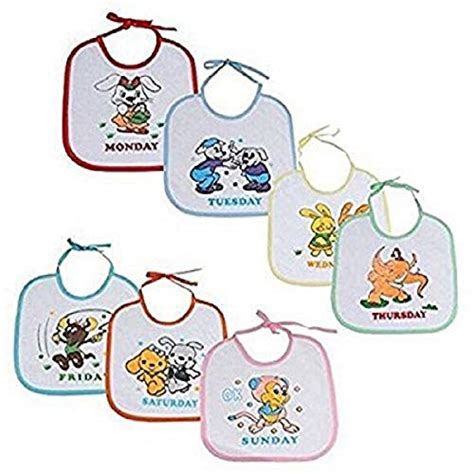 Pari Zone Kids Beautiful Week days Printed 7 Days Baby Bib for New Born ...