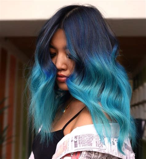 Blue Colorful Ombre Hair