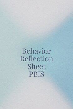 Image result for PBIS Behavior Reflection Sheet