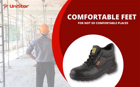 Unisteel By Unistar Men's High Ankle UNISTEEL-ISI-19H Steel Toe Black ...