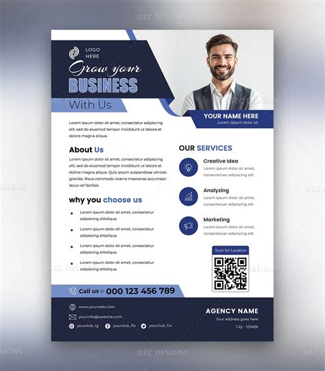 Professional Business Flyer Design PSD, Clean Corporate Agency Template ...