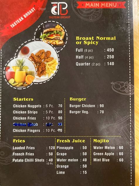 Menu at TASTEAK BROAST, Kakkanad