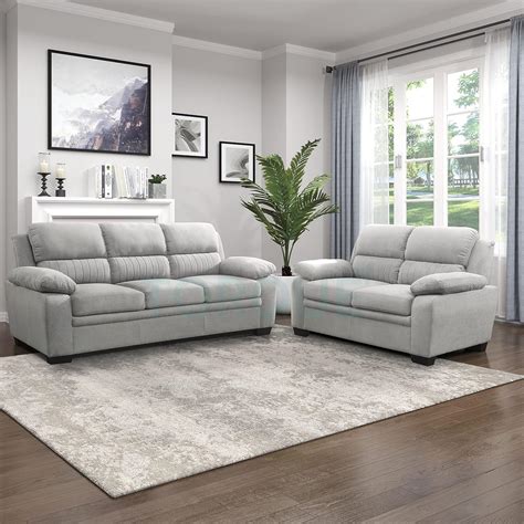 Torque - Jett Plush Premium 3+2 Seater Sofa Set (Light Grey ...