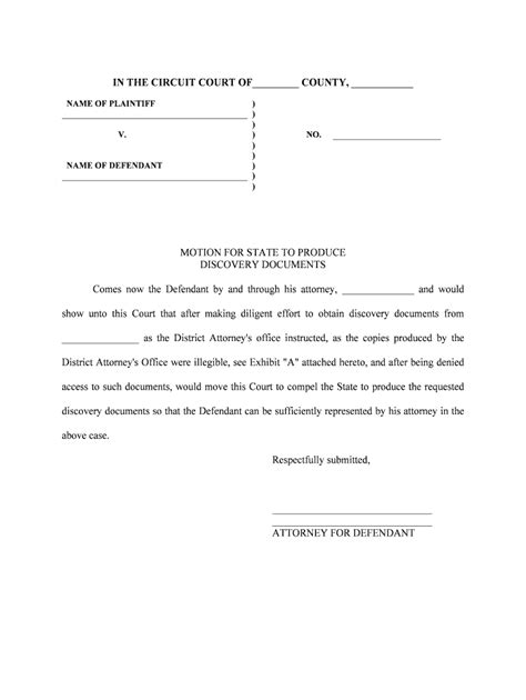 Fillable Online motion for discovery template Fax Email Print - pdfFiller