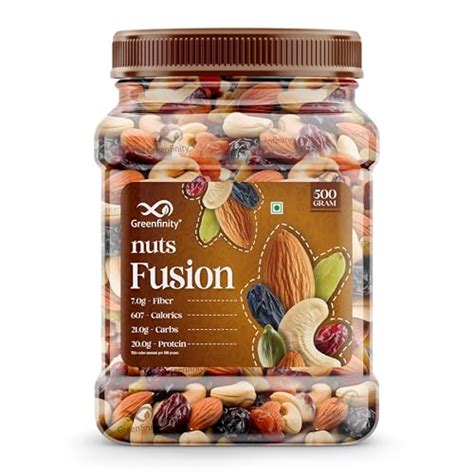 GreenFinity Mixed Dry Fruits Pack – 500g | Nutritious Snack with ...