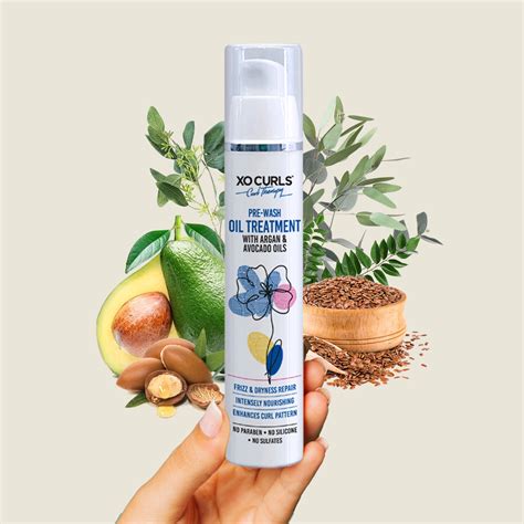 New XO Curls Pre-Wash Oil Treatment with Argan & Avocado Oils,