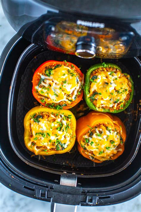 Easy Air Fryer Stuffed Peppers - The Girl on Bloor
