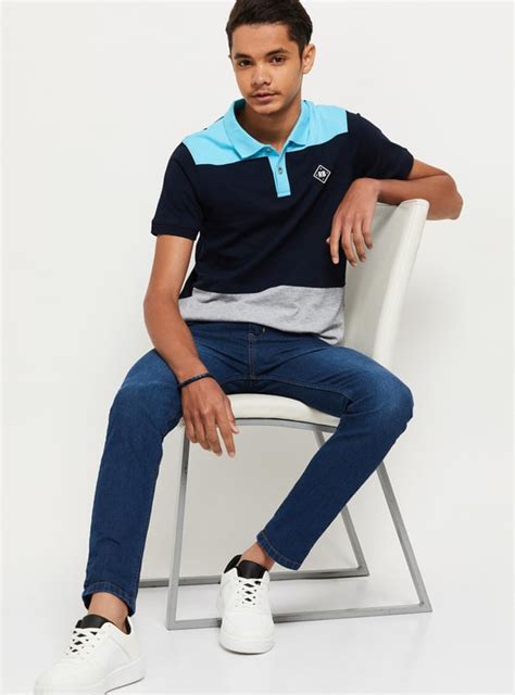 Buy Boys Colourblocked Regular Fit Polo T-shirt Online at just Rs. 499. ...