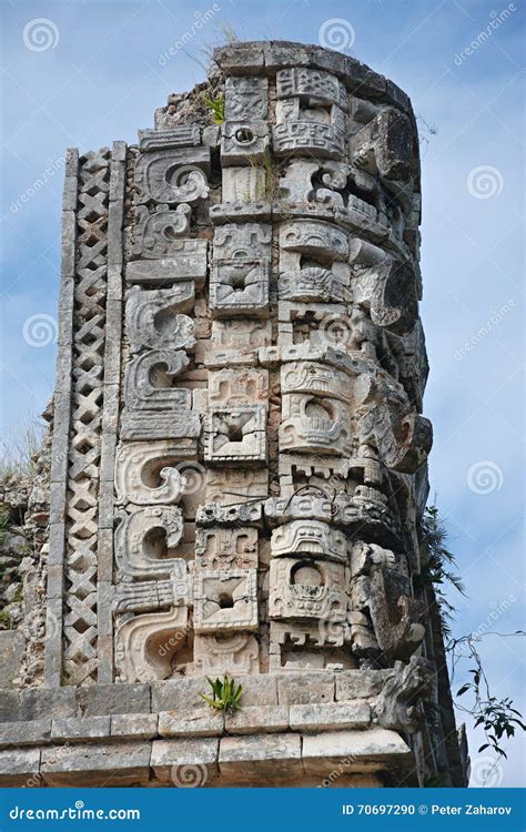 Details of Mayan Puuc Architecture Style - Uxmal, Mexico. Stock Photo ...