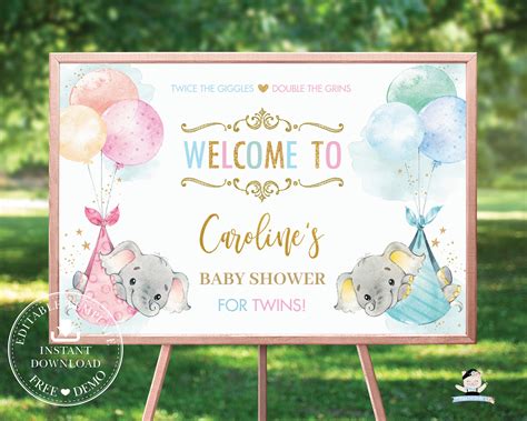 Baby Shower Welcome Sign Template Modern Minimalist Baby Shower