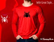 Marvel Spider-Man Clothing Red Full-Sleeve Tee for Men | FantasyFit