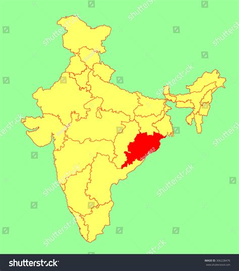 Orissa Odisha State India Vector Map: vector de stock (libre de ...