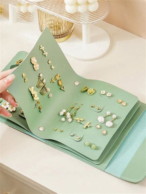 1pc Portable Multi-Function Jewelry Roll Bag, Earrings/Necklace Storage ...