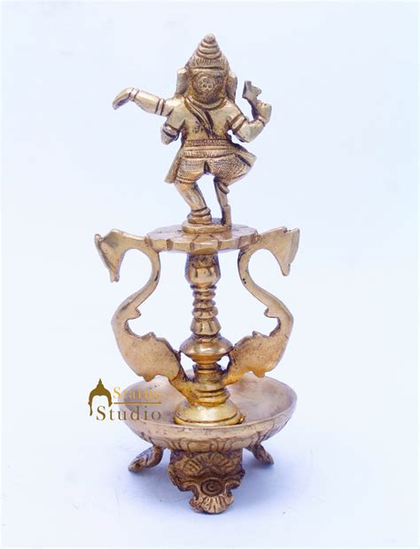 Brass Ganesha Diya For Home Temple Pooja Room Diwali Dacor Gift 8 ...