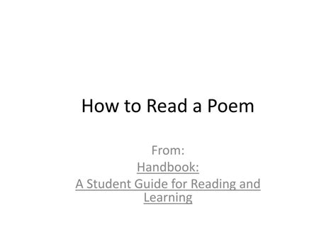 Image result for How to Read Poem
