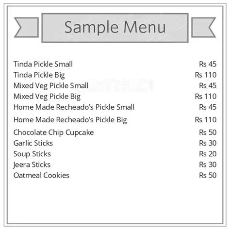 Menu at Joseph Bakery, Acoi Village, Khorlim-Mapusa Sim