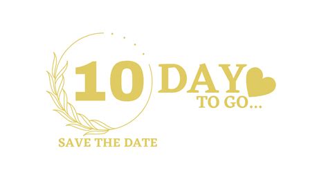 10 DAY TO GO Wedding Countdown Days To Go PNG