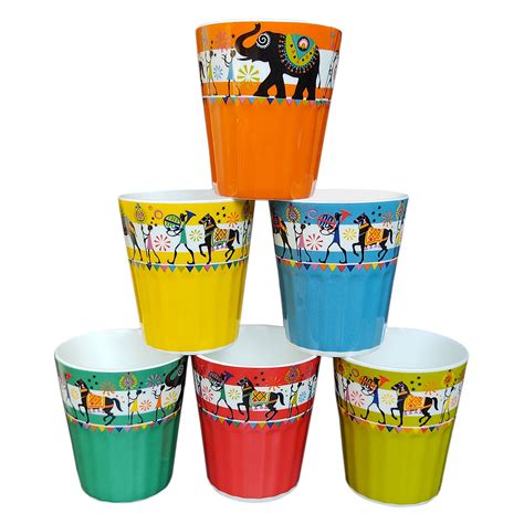 The Bombay Store Elephant Procession Kullads Set of 6 (180 ml each)