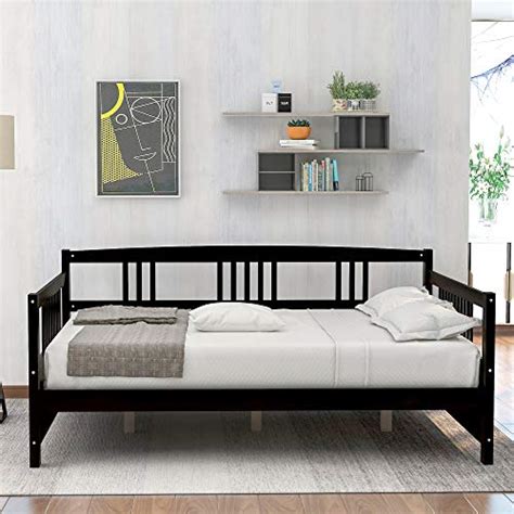 Buy FLIEKS Solid Wood Daybed Full Size Daybed with 10 Wooden Slats ...