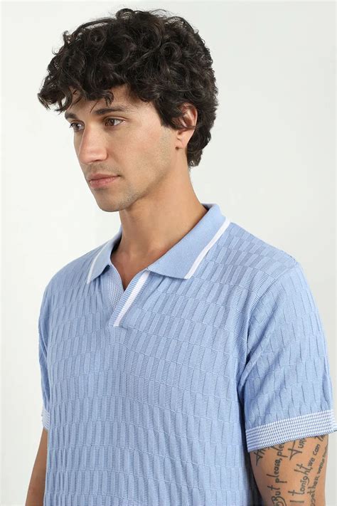 Flat Knit Polo T-Shirt - Nobero