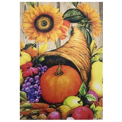 Small Cornucopia & Flowers Autumn Harvest Garden Flag | Michaels