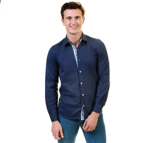 Navy Blue Dress Shirts For Men