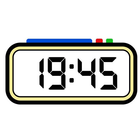 Digital Clock Time Show 19.45, Clock 24 Hours Illustration, Time ...