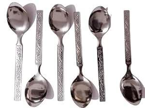 Buy Stainless Steel Spoon Set for Home/Kitchen, Daily Use Spoons Set 6 ...