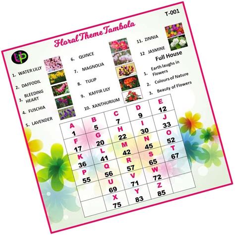 Buy Educational Theme Tambola Tickets_English(Floral) Online at Low ...